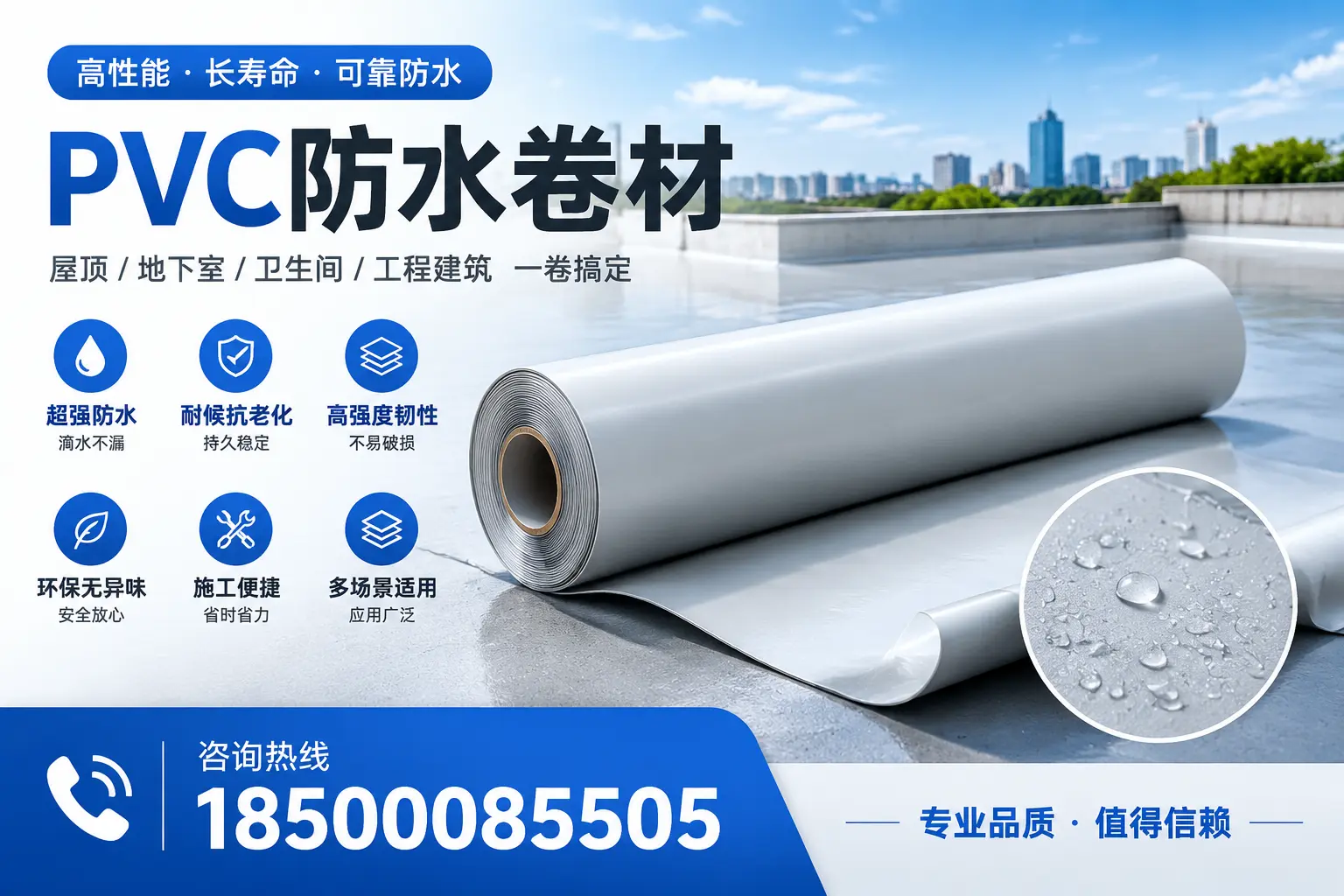 PVC防水卷材的防水效果评测，适合张掖的科学依据